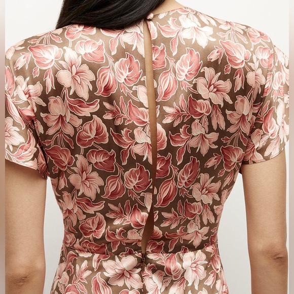 Veronica Beard Seymour Stretch-Silk Dress in Deep Ochre NWOT - Picture 6 of 9